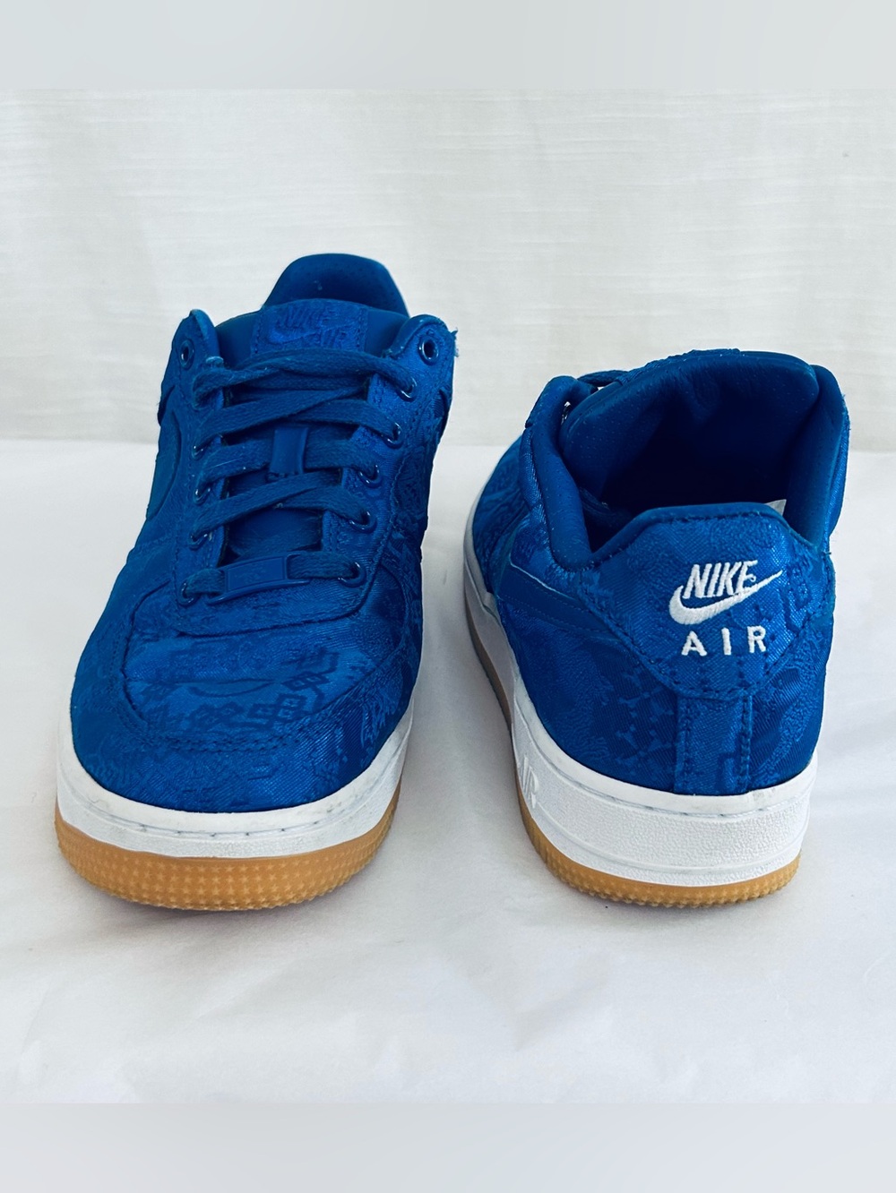 Nike Air Force 1 Low Blue Clot Silk Low-Top Sneakers with Gum Outsole - Picture 8 of 12